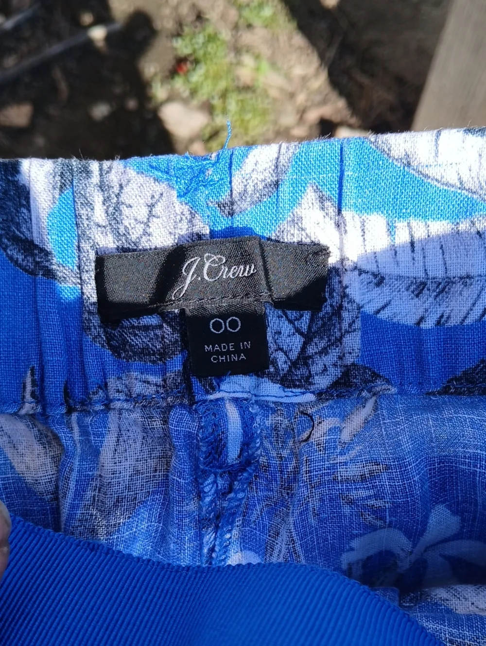 J. Crew Blue Floral Capri Pants Flowy Size 00